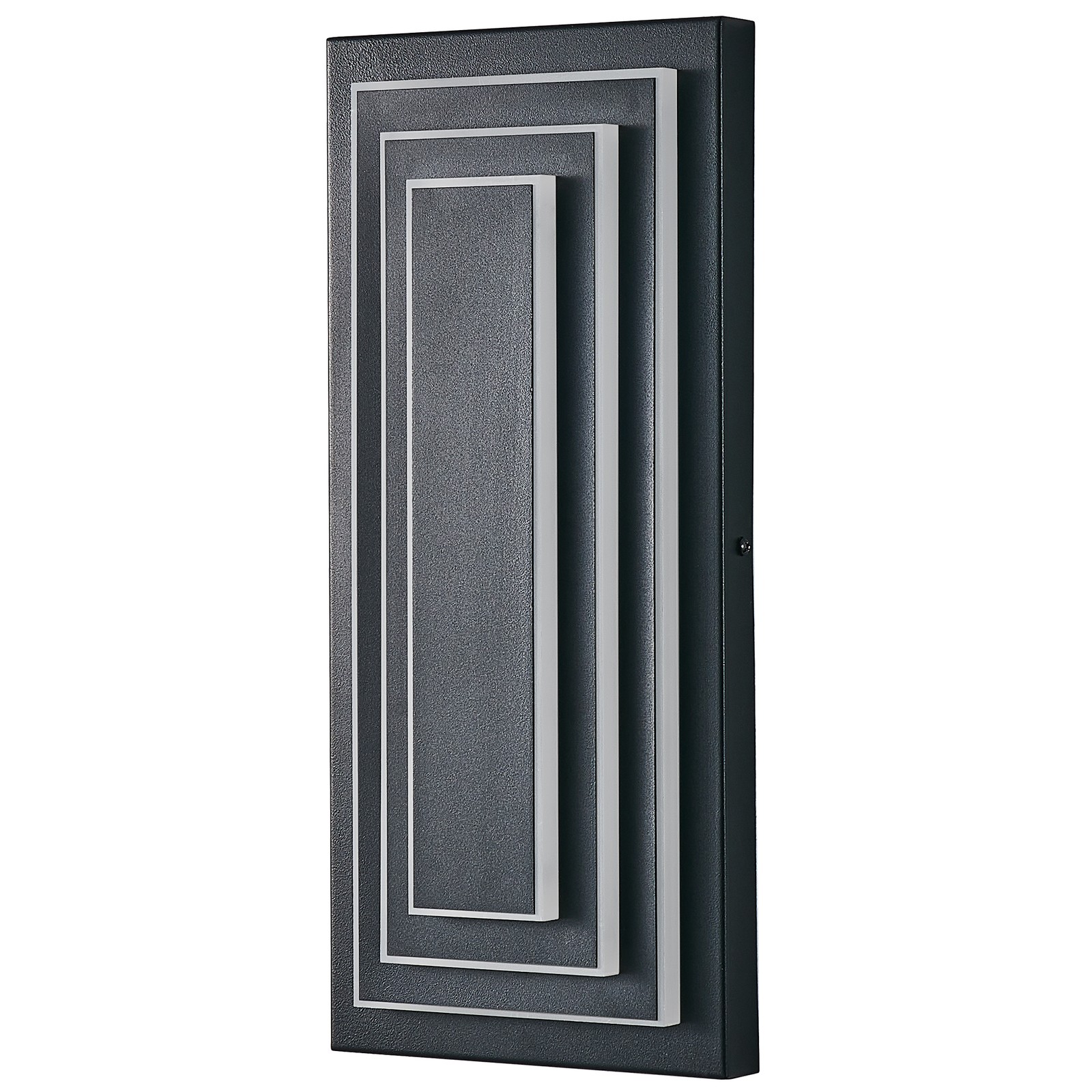 2 Pack 16'' LED Outdoor Wall Light Modern Black 3-Tier Front Door Sconce Fixture