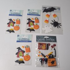 Halloween Lot Of Scrapbooking Stickers Embellishments Witch Ghost Bats 3d Stick