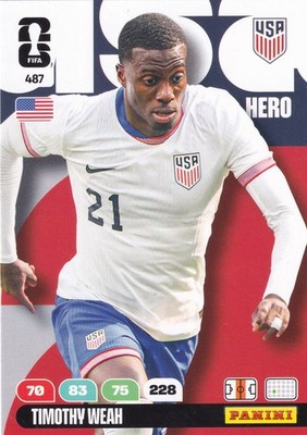 TIMOTHY WEAH   PANINI FIFA WORLD CUP 2026  ADRENALYN XL  HERO # 487