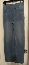 Halara Wide Leg Light Blue Denim Jeans Side Stripe Pockets Women's Size L