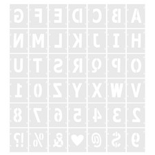 42pcs 6 Inch Letter Number Stencils Alphabet Templates Set 6" Width White