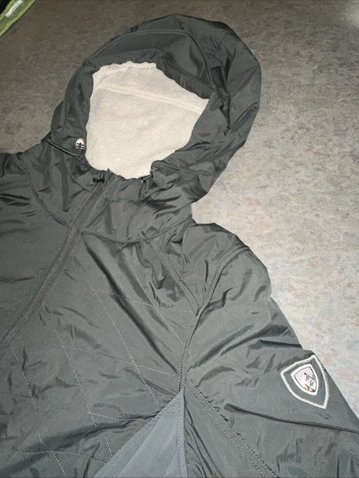 Chaqueta Kuhl “The One” Mujer Pequeña Gris Forrada de Vellón Ligera Cremallera Completa Senderismo Foto 2 de 4