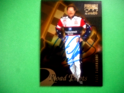 Dale Earnhardt 1996 Pinnacle Zenith #3 ROAD PILOTS Vintage signed nascar card #1