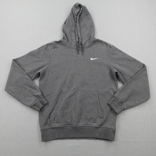 Nike Hoodie Mens Small Gray Pullover Sweatshirt Club Fleece Swoosh Athletic Gym