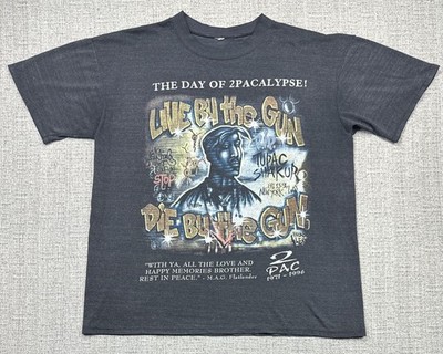 Vintage 2Pac Shirt Mens Large Gray Live By The Gun 2Pacalypse Rap Memorial