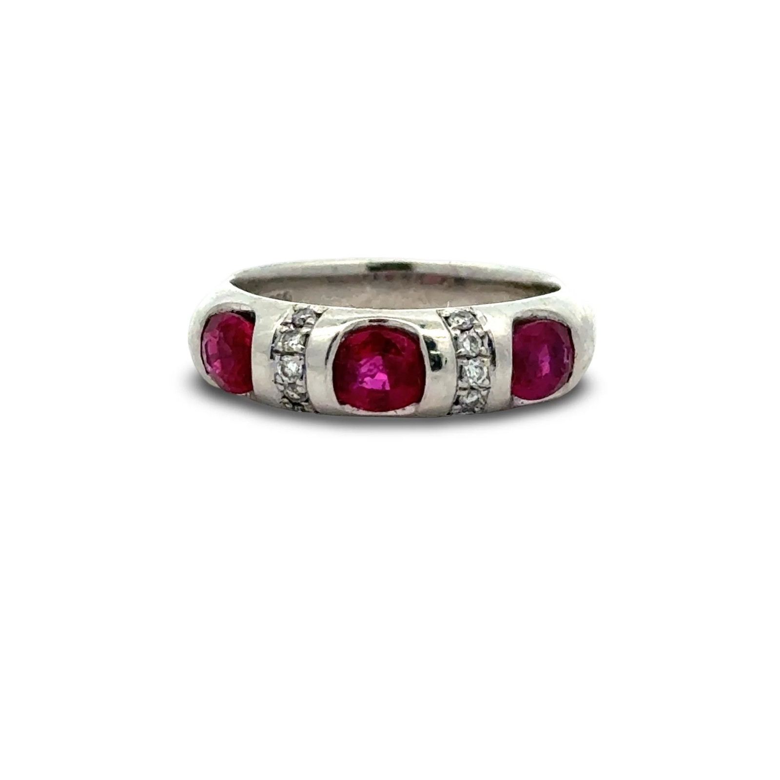 Ruby and Diamond Platinum Ring - image 2