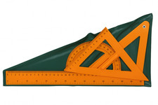 Large Size Geometry Set Ruler, Protractor, Set Squares with Pouch