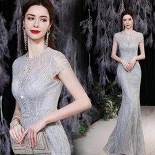 Women's Party Evening Dress Compere High Waist Catwalks show Fashion Full Dress 