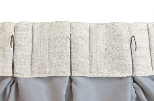 Ricardo | Grasscloth 2/Way Pinch Pleated Pair w/Back Tabs | 63” L X 25R - Picture 4 of 5