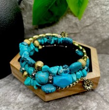 1 PC Handmade Boho Beaded Stackable Stretch Wrap Bracelet New Free Ship B1315
