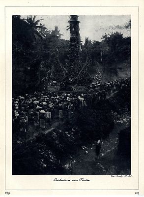 Bali, Phot. Krause Leichenturm eines Fürsten Historische Memorabilie 1929