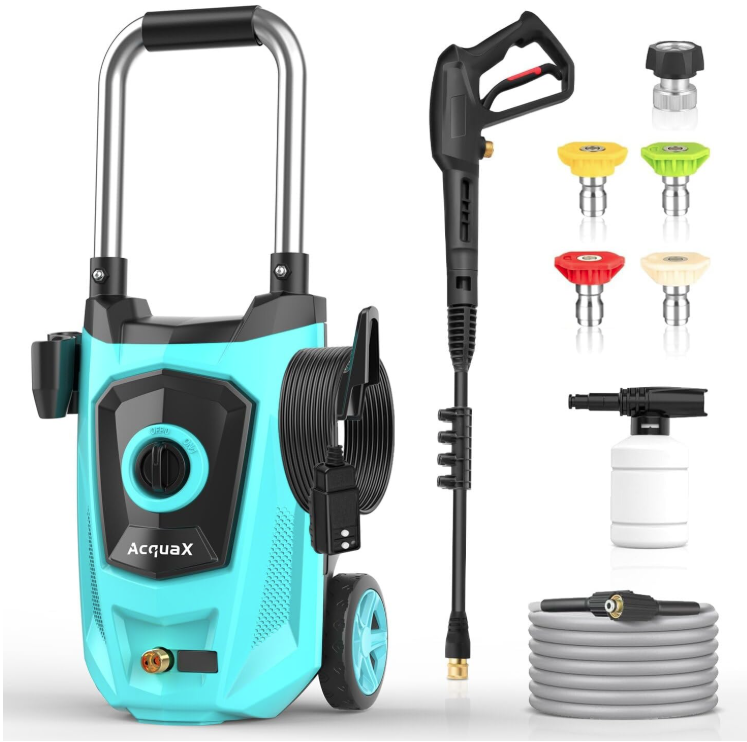 Electric Washer, Power Washer with 4 Quick Connect Nozzles and Foam Cannon