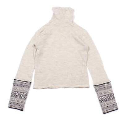 Jean Paul Gaultier 90S Fair Isle Sleeves Wool Twisted Turtleneck  