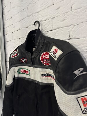 PROBIKER レーシングジャケット L 黒×白 Castrol 刺繍 Vintage Probiker Castrol Racing Motorcycle Jacket – Size 48 | eBay
