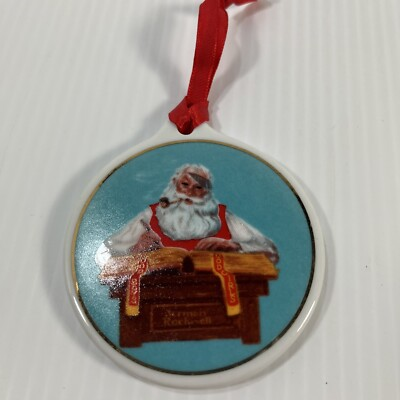 #ad 1995 Christmas Ornament Norman Rockwell JC Penney Checking His List $5.60