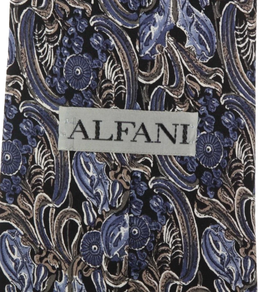 Corbata de cuello de seda vintage ALFANI floral estilo Morris neogótico gris floral para hombre Foto 4 de 4