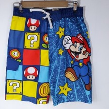 Super MARIO Swim Trunks Boy's 14/16 NEW Mushroom Swim Trunks NWT Shorts UV50