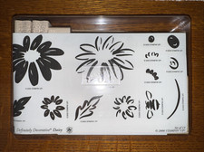 Stampin' Up 2000 Definitely Decorative Daisy Set 13 Wood Rubber Stamps New