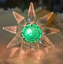 Wonder Star Christmas Holiday Light Vintage 9 Point WORKS Decoration Green White