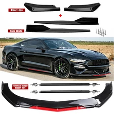 Front Rear Bumper Lip Spoiler Splitter For Ford Mustang Body Kit Side Skirt