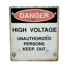 VINTAGE DANGER HIGH VOLTAGE PORCELAIN SAFETY SIGN 10.5" x 12"