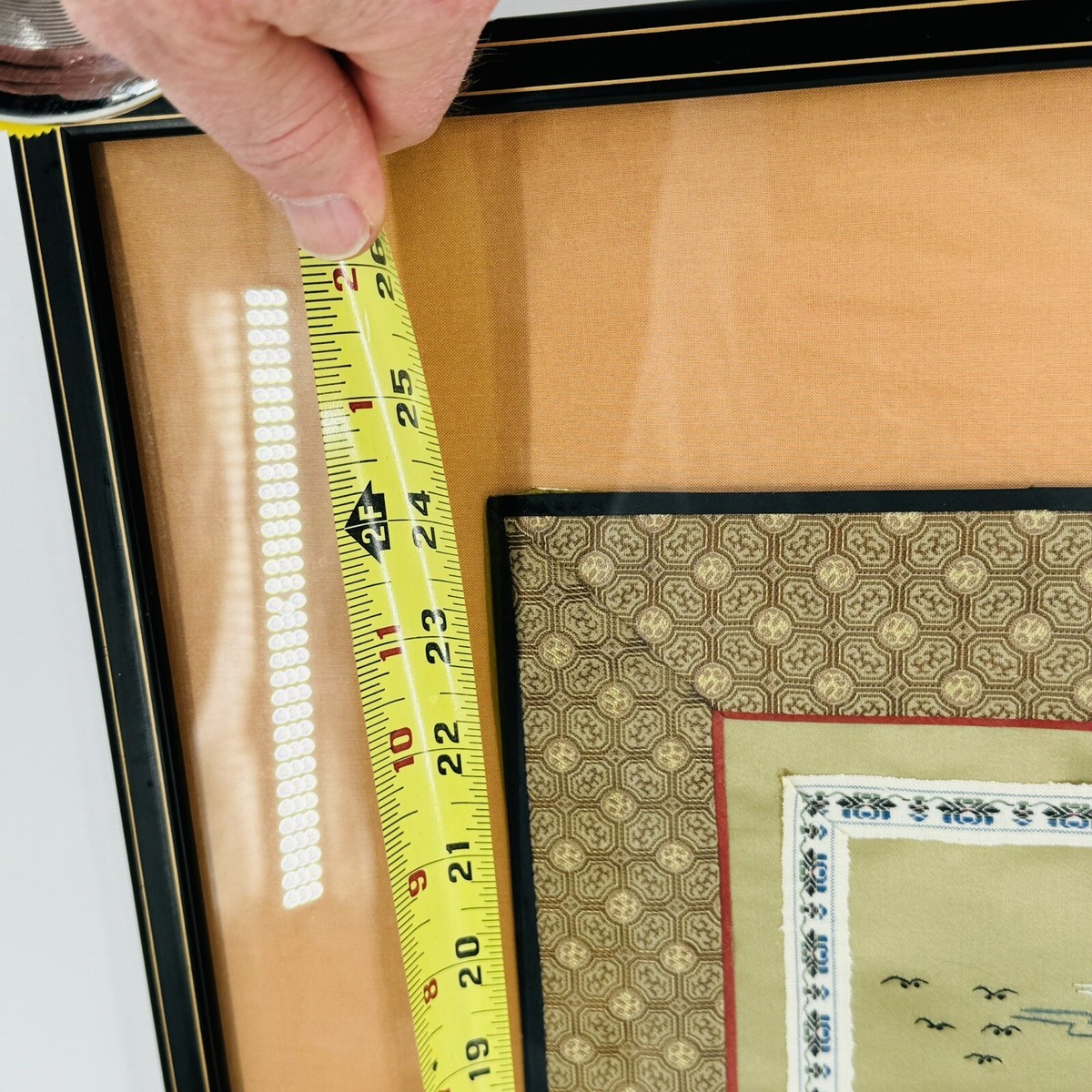 Antique Chinese Silk Satin Embroidery Framed 18” X 31” | eBay