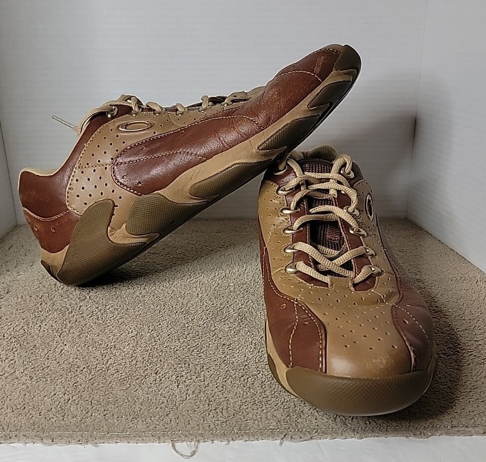 OAKLEY RACING DRIVING VINTAGE SHOES SNEAKERS Brown SIZE US 13.5 UK