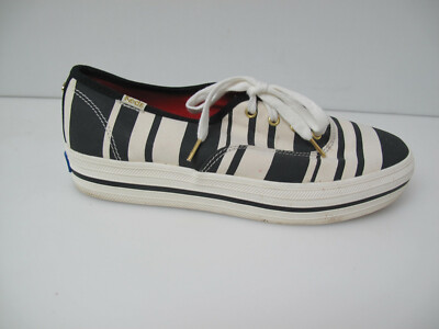 Keds For Kate Spade New York Lace Up Black and White Tennis Shoes SZ 