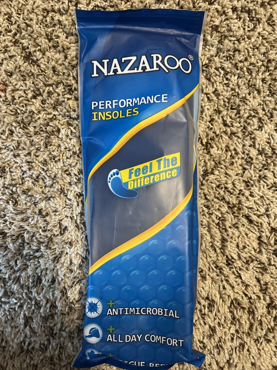 Nazaroo Performance Insoles Antimicrobial Shoe Inserts Arch Cushioning Support