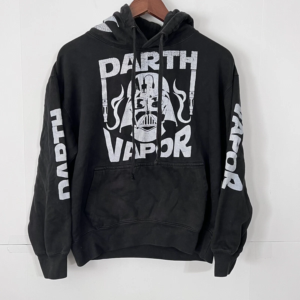 Vintage Esy Surf Co Mens Hoodie Size S Black Darth Vader Vape Smoke Sweatshirt