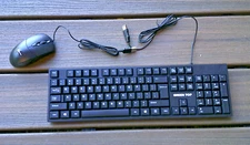 GREEN TOP FULL KEYBOARD & MOUSE combo wired NEW IN OPEN BOX NEVER USED