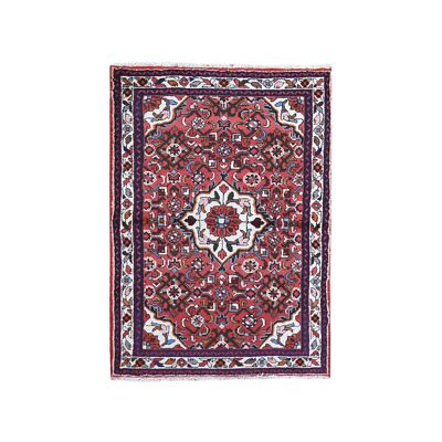 3'6''x5' New Farsian Amadan Small Flower Medallion Wool Hand Knotted Rug R59677