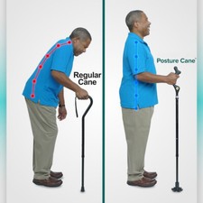 Walking Stick Folding Cane Elder Self Standing Adjustable Height Trekking Pole