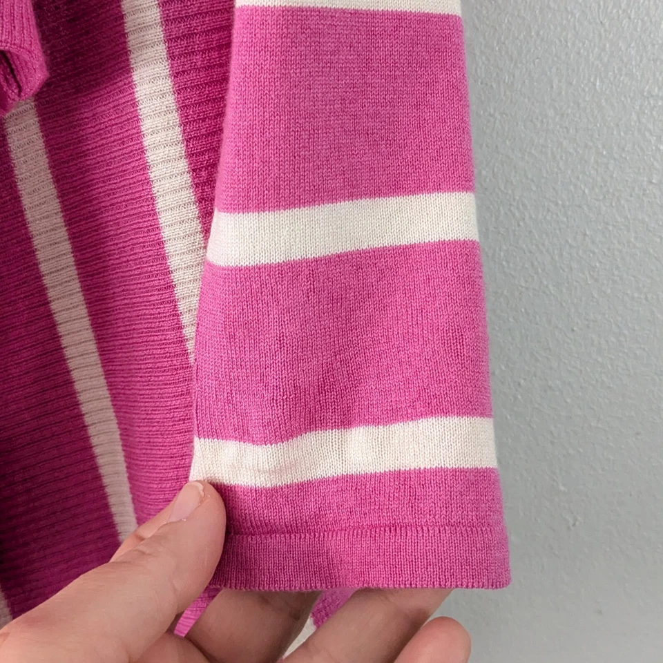 Cárdigan a Rayas Cascada Colección Cascada Neiman Marcus Rosa Blanco Talla XS Foto 3 de 4