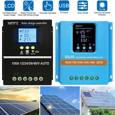 4800W MPPT Solar Charge Controller 12V/24V/36V/48V Battery 100A PV Regulator US