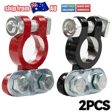 2 Pcs Car Battery Terminal Connector Clamp Clip Post 12V Negative Positive Tool