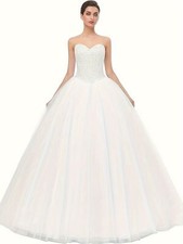 Elegant Women's Ball Gown Bridal Wedding Dress Off Shoulder A Line Lace Applique