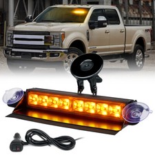 8 Led Amber Windshield Strobe Lights Bar Emergency Hazard Warning Car Truck