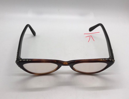 Vintage Marine Cat Eye braunes Gestell mit Strass Brille - Bild 6 von 11