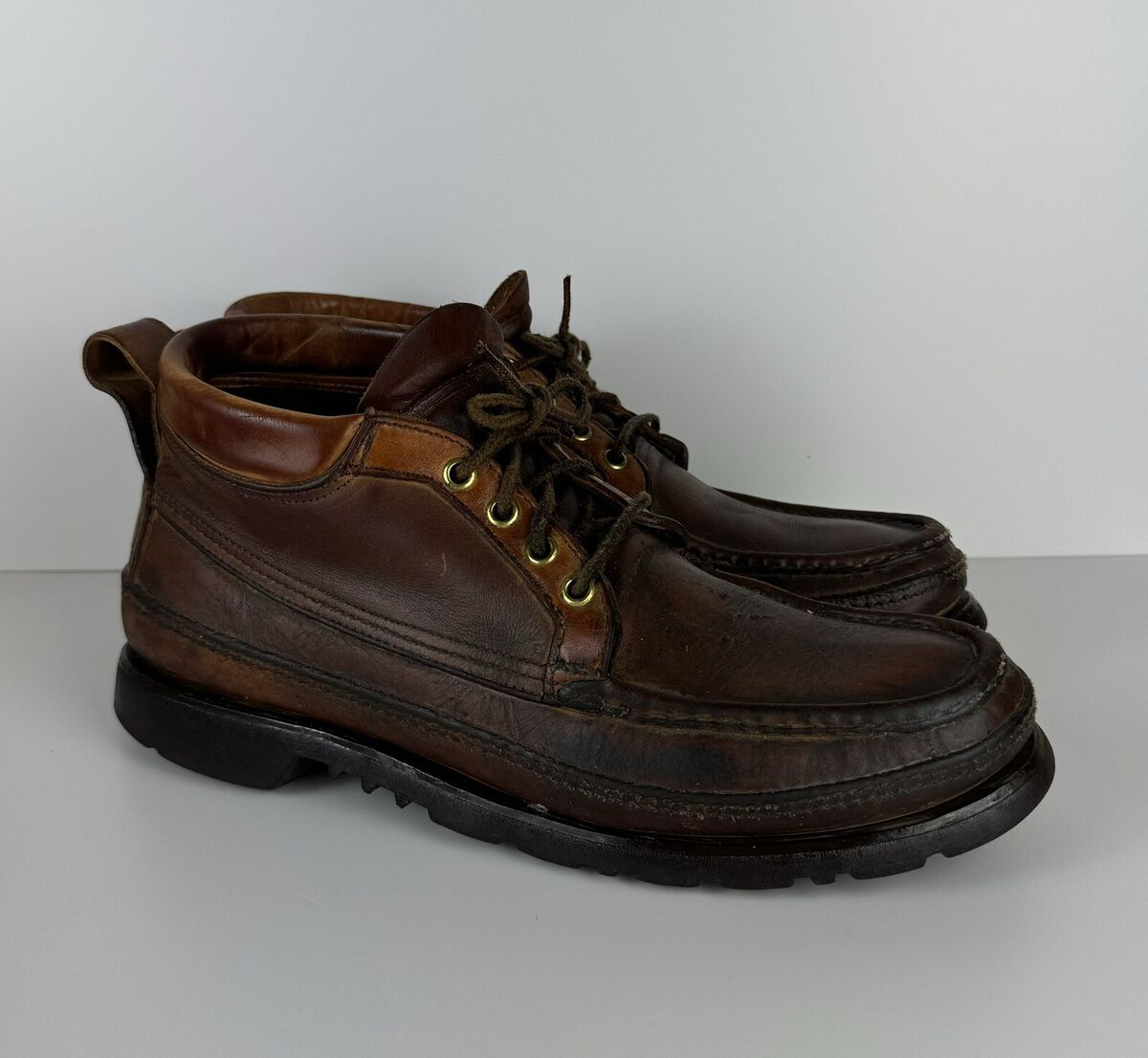 Vintage RUSSELL MOCCASIN Boots Men's 10.5 B Leather Brown Vintage RUSSELL MOCCASIN Boots Men's 10.5 B Leather Brown