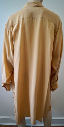MAISON MARTIN MARGIELA Nude Beige Silk Collared Long Sleeve Shirt Dress 40 UK8 - Picture 4 of 5