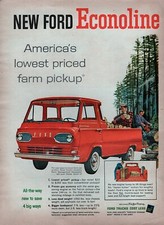 1961 Ford Econoline Pickup Truck Less Dead Weight Original Color Ad