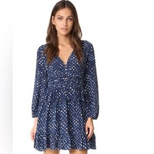 Ulla Johnson silk Gertie dress in indigo blue