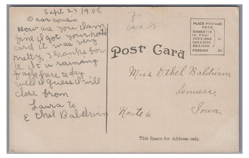Hotel Gordon DARLINGTON WI 1908 Wisconsin Postcard - Picture 2 of 2