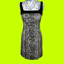 Square Neck Line Nine West Snake Print Above The Knee Dress 