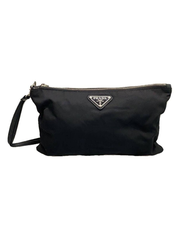 PRADA Clutch Bag Nylon BLK