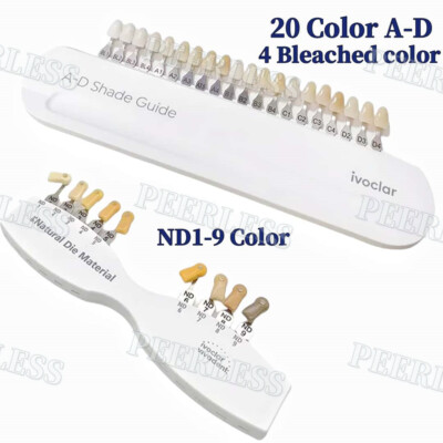 Dental Ivoclar Vivadent Shade Guide A-D 20 IPS Natural Die ND1-9 Bleach Teeth