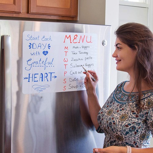 A4 A5 Fridge Magnetic Whiteboard + Board Pen Marker Eraser Memo Reminder Magnet - Picture 7 of 20