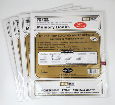 4 Pioneer Memory Book Top Loading White Refills Sheets Pack Lot Page Protectors