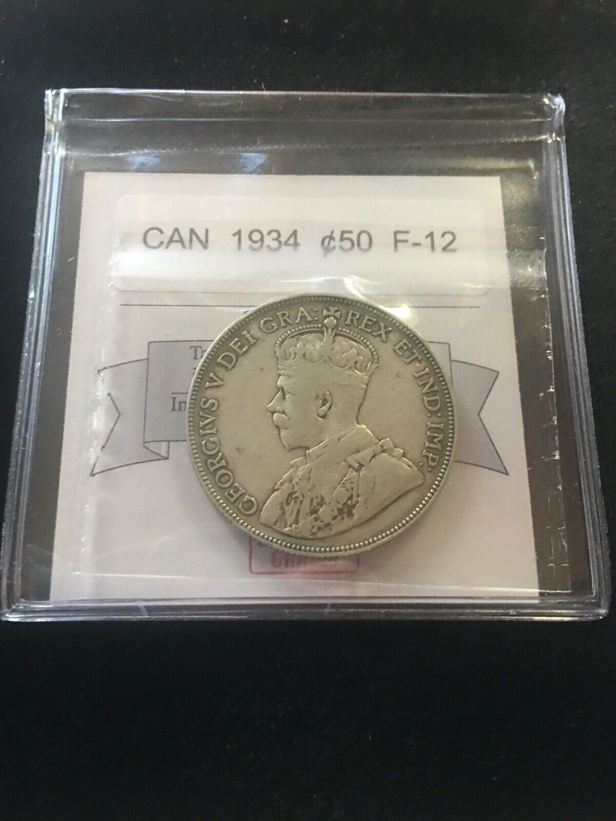 1934 Coin Mart Graded Canadian Cent ¢50 F-12 All items free shipping Elegant